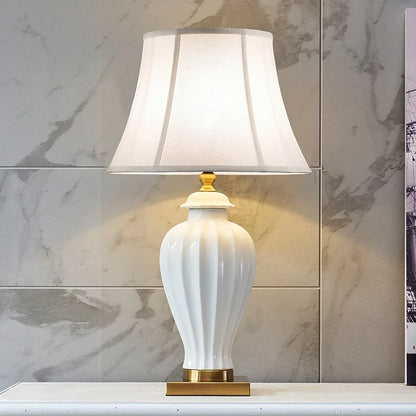 Table Lamp White Ceramic Lamp Bedside Table Room Decor Bedside Lamp Bedroom Night Light Light Fixture Mood Light