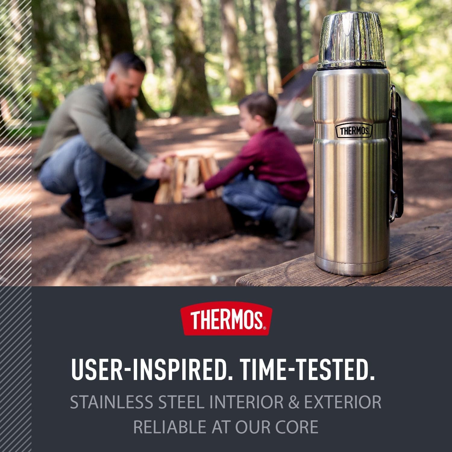 Stainless King Vacuum-Insulated Beverage Bottle, 40 Ounce, Midnight Blue