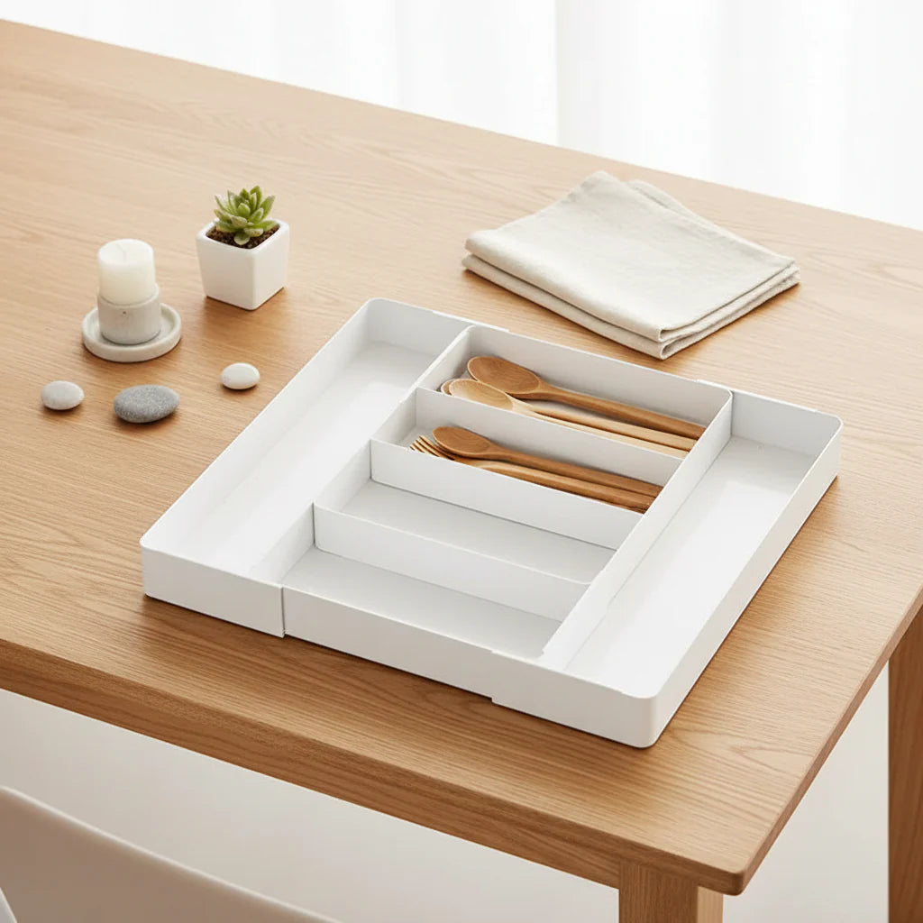 Expandable Drawer Organizer – Adjustable Cutlery & Utensil Tray