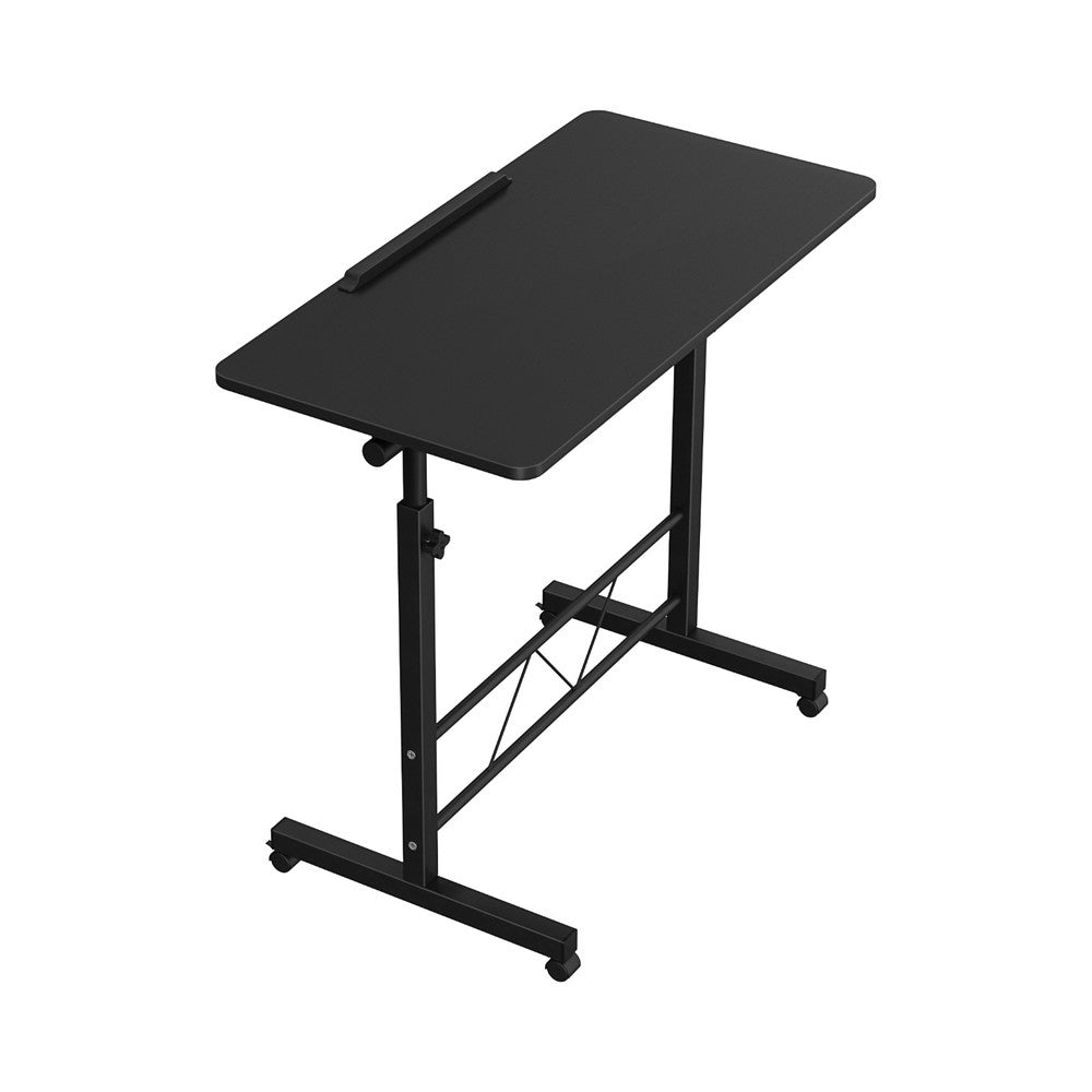 Artiss Laptop Desk Table Height Adjustable Wooden Bed Side Tables 80CM Black