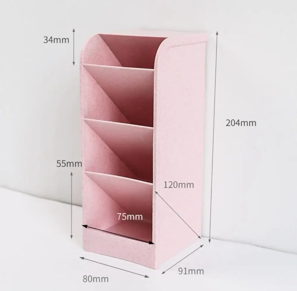Desk Pen Holder Pencil Makeup Storage Box Kawaii Large Capacity Desktop Organizer Stand Case School Office Stationery