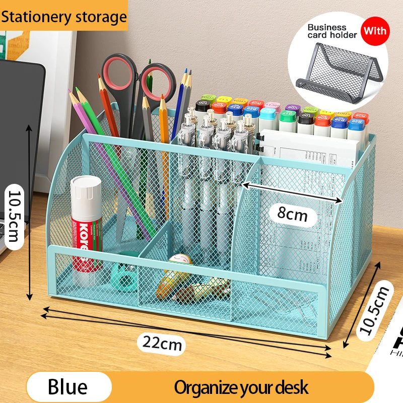 Multi-Functional Office and Cosmetic Storage, Scratch-Resistant Pads, Durable Metal Mesh, Suitable for Home, School, Classroom