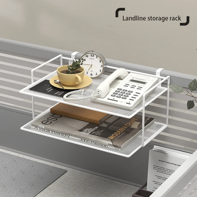 Office Storage Shelf Telephone Storage Shelf Workstation Partition Hanging Storage Shelf Multi-Layer Metal Router Shelf