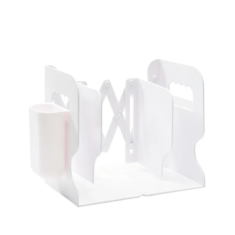 Retractable Book Stand with Pen Holder Creative Student Use Bookshelf Folding Storage Desk Organizer Office Accessories