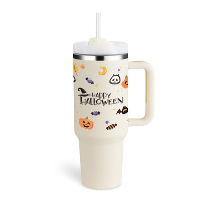 40 Oz Tumbler with Handle Straw Insulated, Stainless Steel Spill Proof Vacuum Coffee Cup Tumbler with Lid Tapered Mug Gifts for Valentine Lover Suitable for Car Gym Office Travel