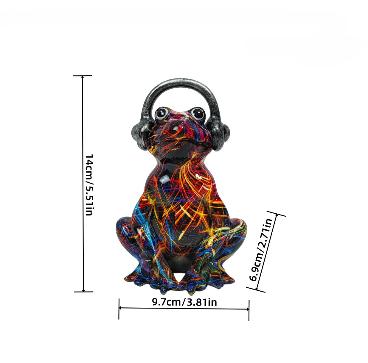 Nordic Painting Graffiti Frog Sculpture Figurine Art Froglet Statue Creative Resin Crafts Office Study Home Decoration