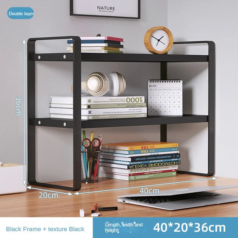 Shelf Desktop Storage Bookshelf Student Desk Shelves Racks Office Computer Desk Tiered Cabinet Home Storage Holders Organizer