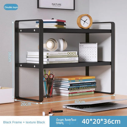 Shelf Desktop Storage Bookshelf Student Desk Shelves Racks Office Computer Desk Tiered Cabinet Home Storage Holders Organizer