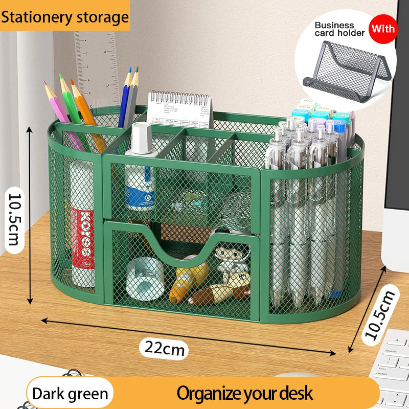 Multi-Functional Office and Cosmetic Storage, Scratch-Resistant Pads, Durable Metal Mesh, Suitable for Home, School, Classroom