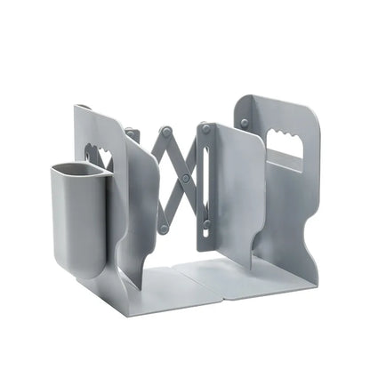 Retractable Book Stand with Pen Holder Creative Student Use Bookshelf Folding Storage Desk Organizer Office Accessories