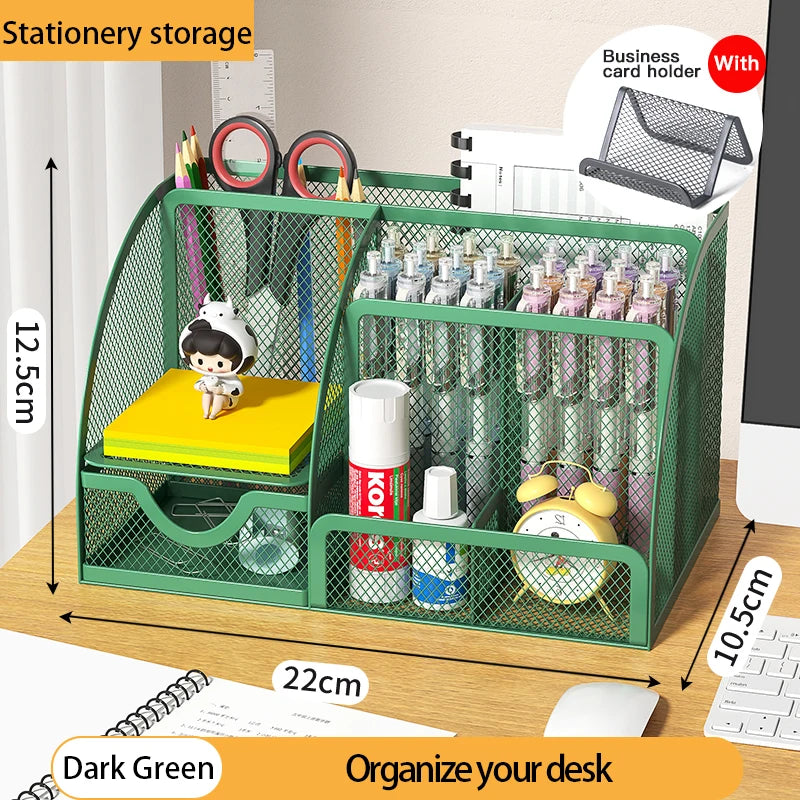 Multi-Functional Office and Cosmetic Storage, Scratch-Resistant Pads, Durable Metal Mesh, Suitable for Home, School, Classroom