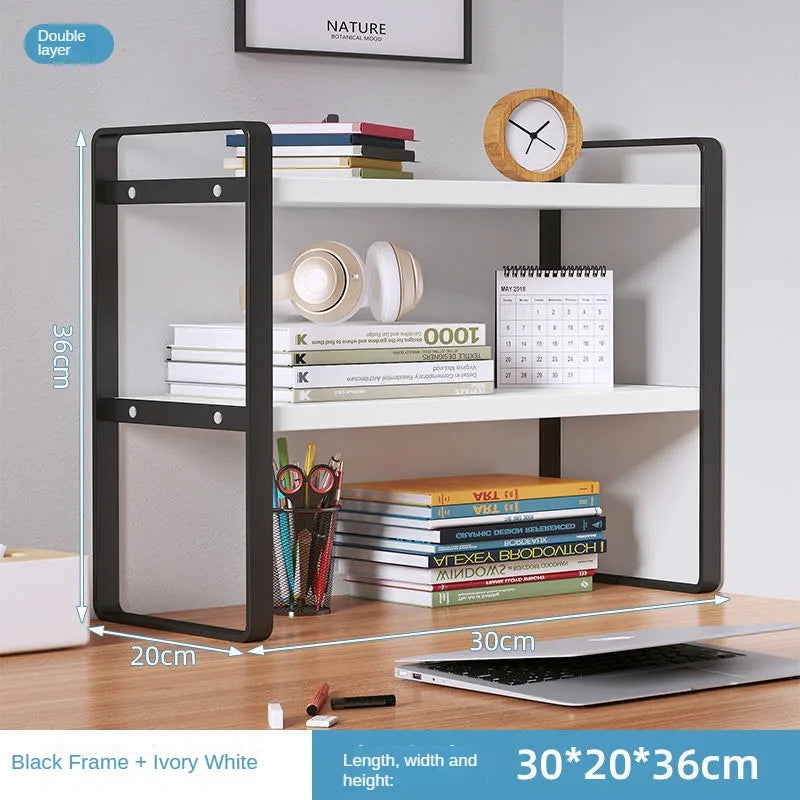Shelf Desktop Storage Bookshelf Student Desk Shelves Racks Office Computer Desk Tiered Cabinet Home Storage Holders Organizer