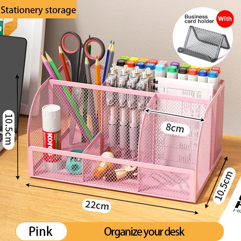 Multi-Functional Office and Cosmetic Storage, Scratch-Resistant Pads, Durable Metal Mesh, Suitable for Home, School, Classroom
