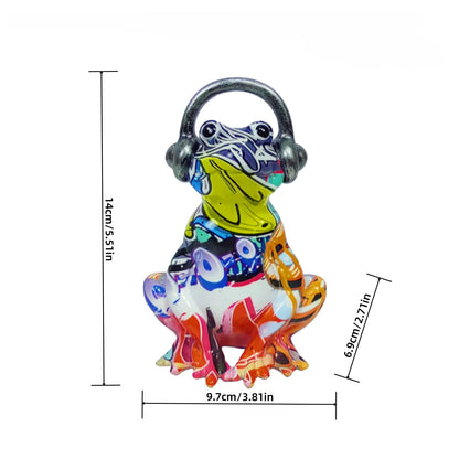 Nordic Painting Graffiti Frog Sculpture Figurine Art Froglet Statue Creative Resin Crafts Office Study Home Decoration