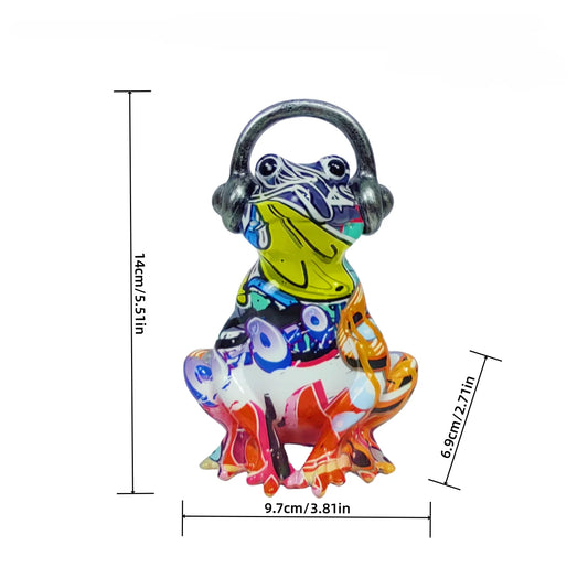 Nordic Painting Graffiti Frog Sculpture Figurine Art Froglet Statue Creative Resin Crafts Office Study Home Decoration